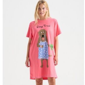 NWT Hatley Little Blue House Dog Tired Graphic Sleep Shirt One Size